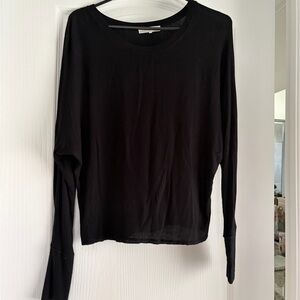 Joah Brown Black Long Sleeve Top Dolman style lightweight